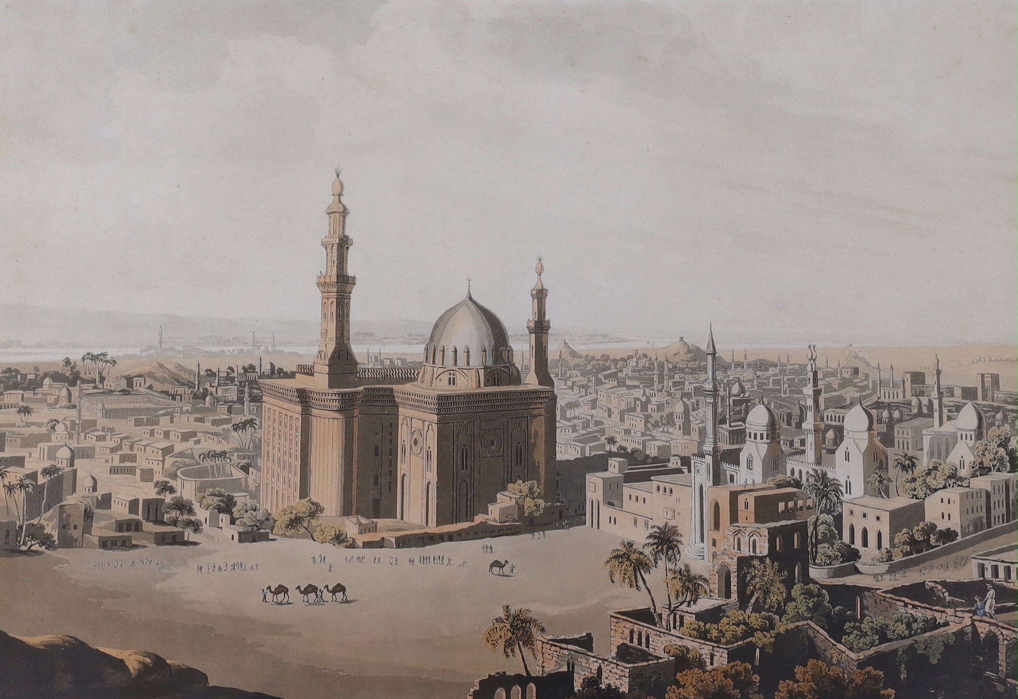 Havell after Henry Salt, coloured aquatint, 'View of Grand Cairo', visible sheet 50 x 72cm